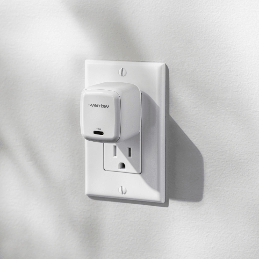 Ventev 45W ULTRAFAST USB-C Universal GaN Mini Wall Charger and 240W USB-C to USB-C Cable by Ventev