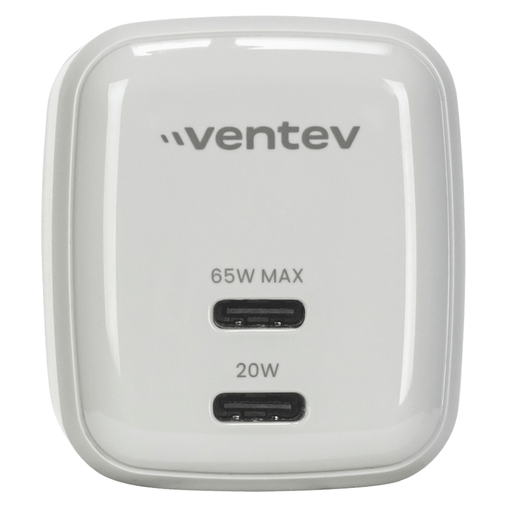 Ventev 65W ULTRAFAST USB C Universal Dual GaN Mini Wall Charger by Ventev