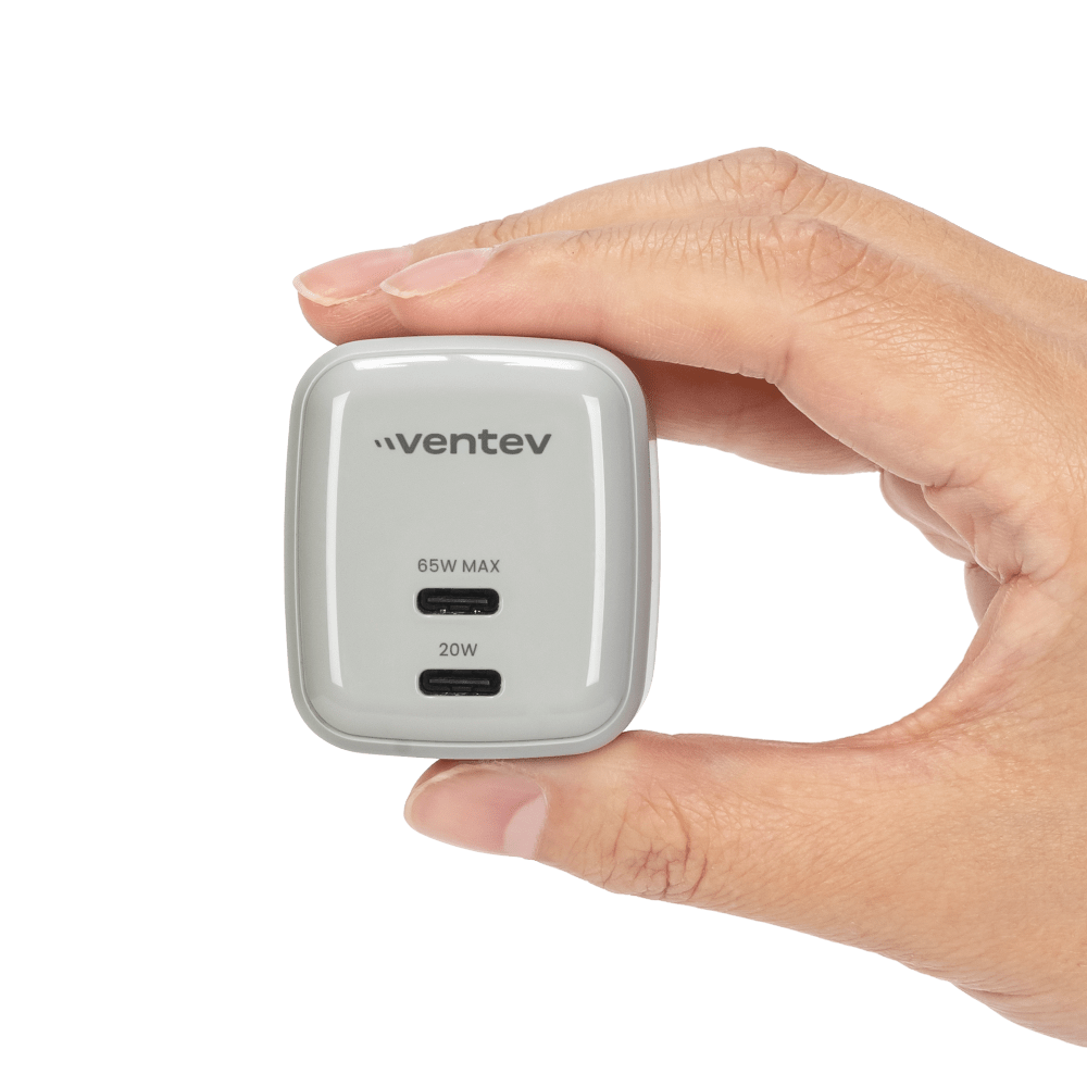 Ventev 65W ULTRAFAST USB C Universal Dual GaN Mini Wall Charger by Ventev