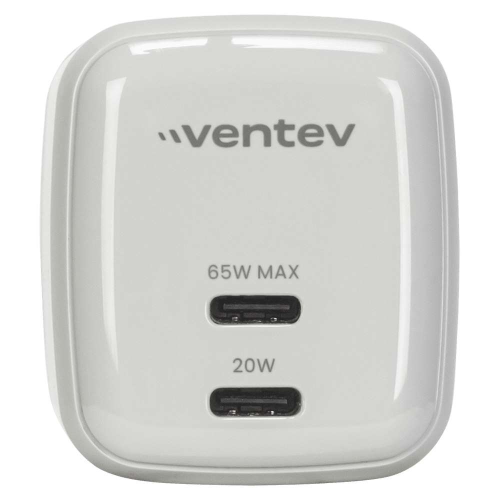 Ventev 65W ULTRAFAST USB-C Universal Dual GaN Mini Wall Charger