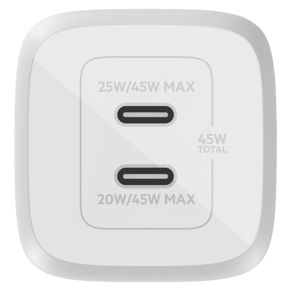 Belkin Dual Port USB C PD Wall Charger with PPS 45W by Belkin