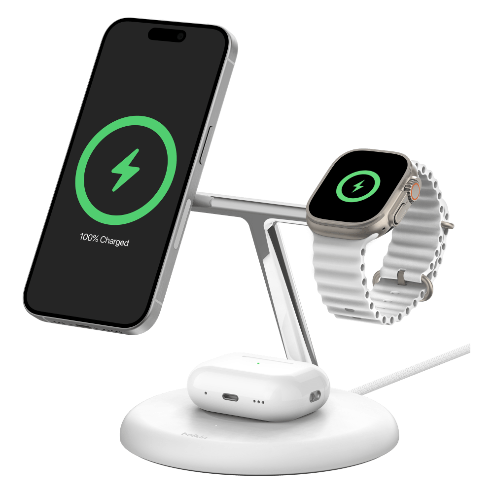 Belkin Boost Charge Pro 3 in 1 Wireless Charging Stand with Qi2 by Belkin