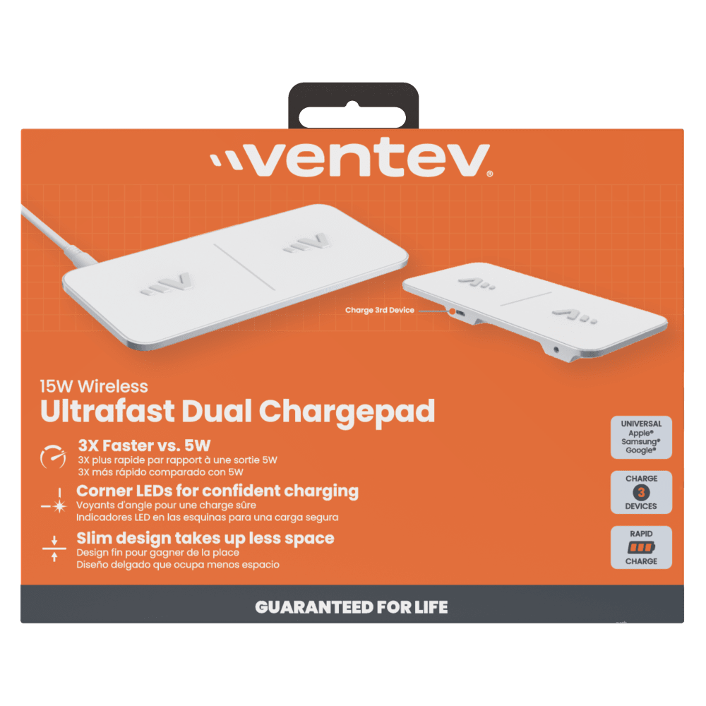Ventev 15W ULTRAFAST Wireless Dual Chargepad by Ventev