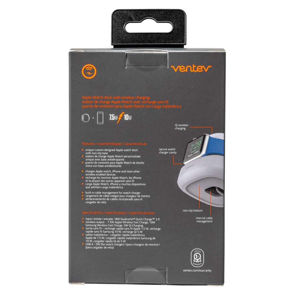 Ventev 10W Wireless Watchdock Duo Charging Pad by Ventev