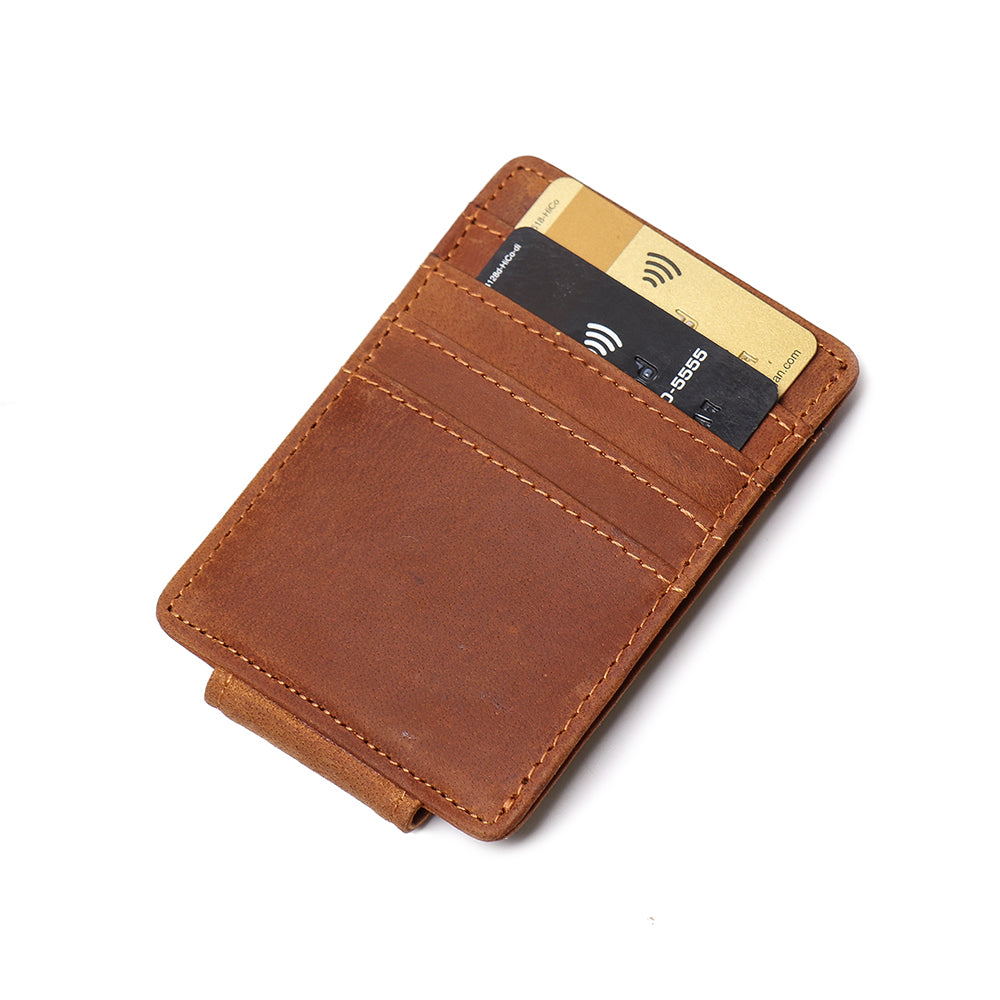 The Walden | Handmade Leather Front Pocket Wallet With Money Clip