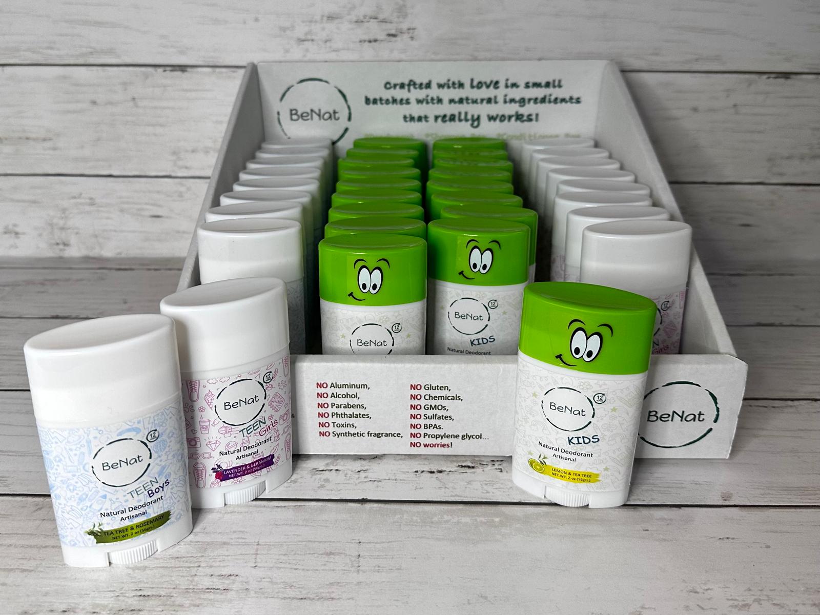 BeNat Kids & Teens Deodorants Retail Display Box