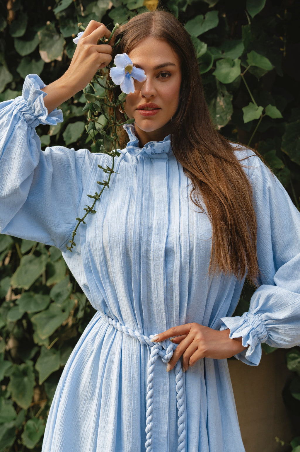 Yasmina Ruffle Linen Dress