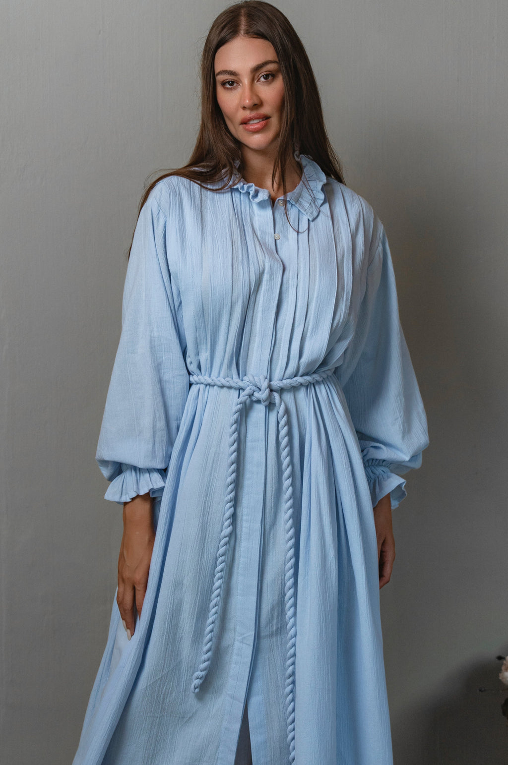 Yasmina Ruffle Linen Dress