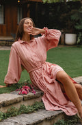 Yasmina Ruffle Linen Dress