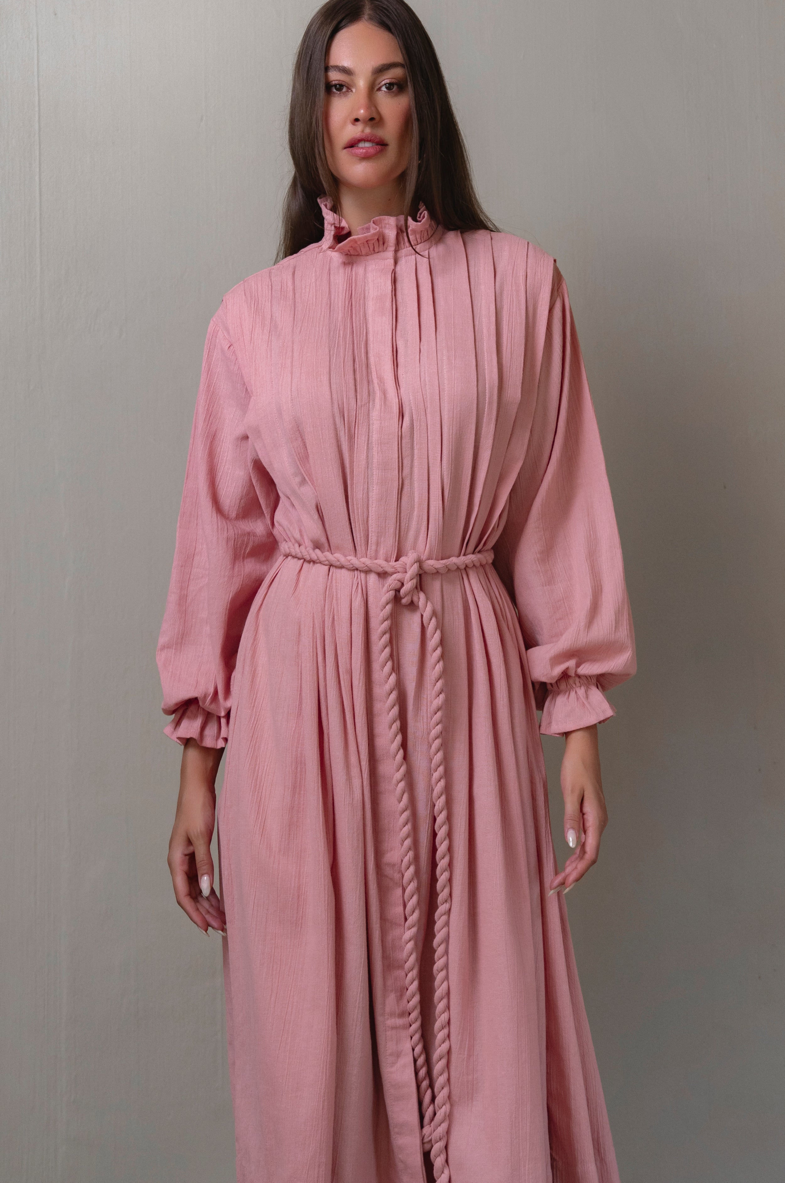 Yasmina Ruffle Linen Dress