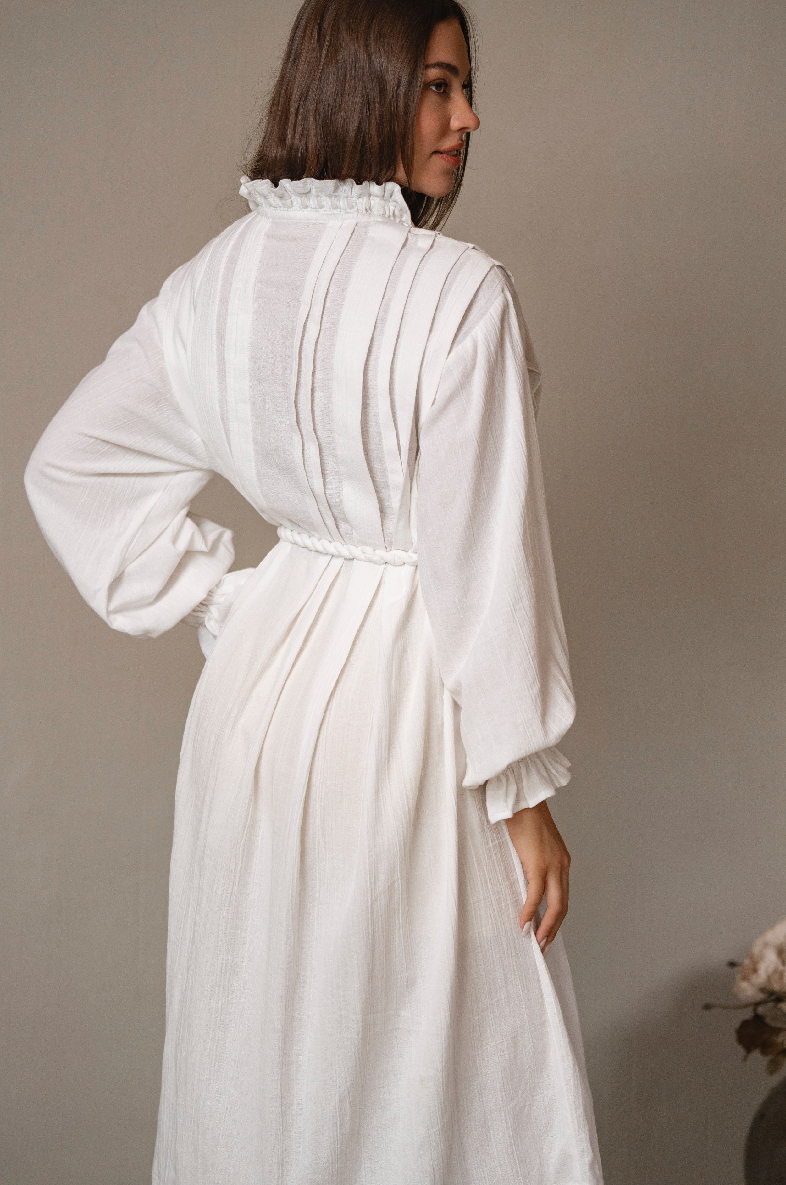Yasmina Ruffle Linen Dress