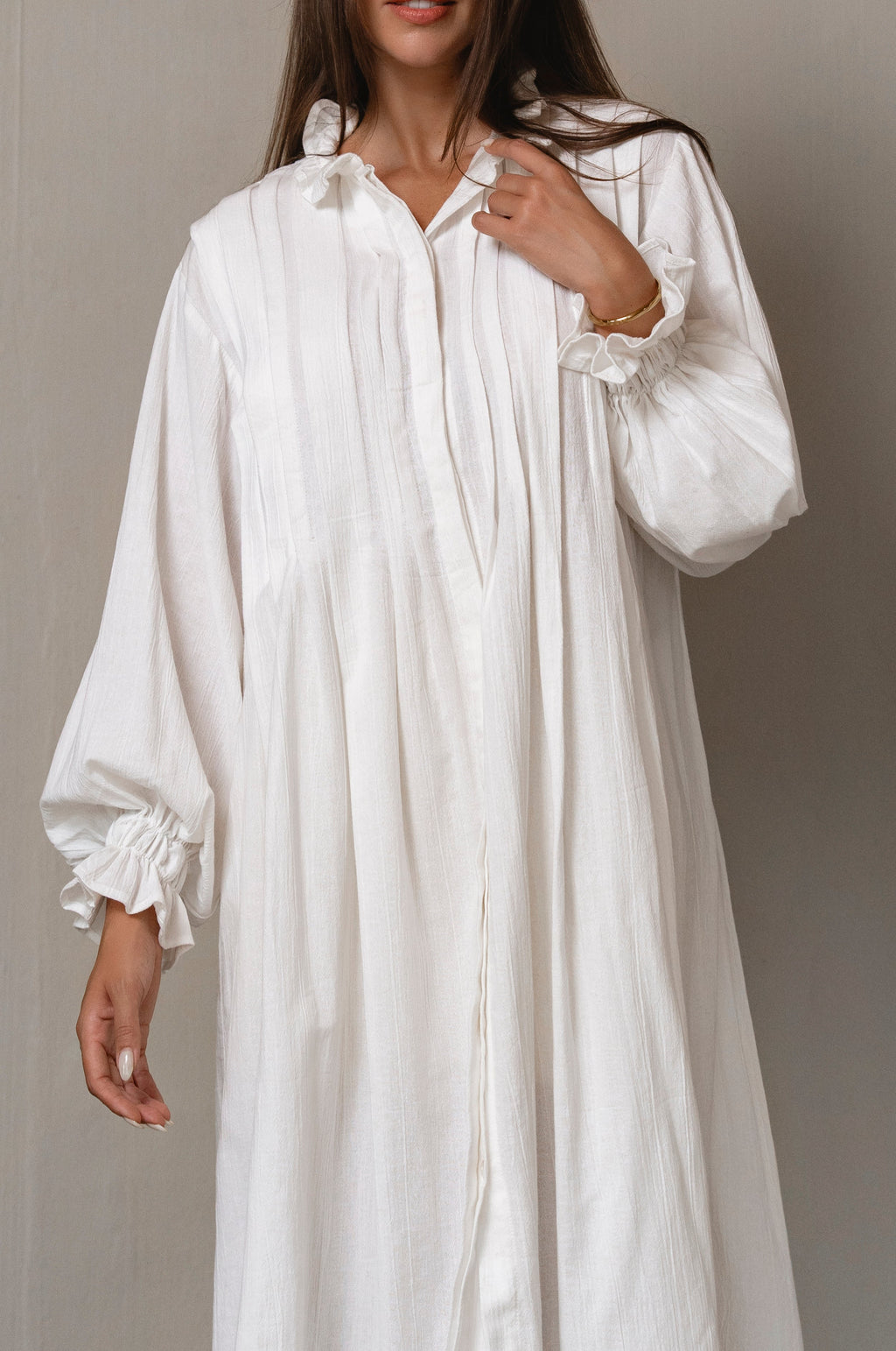 Yasmina Ruffle Linen Dress