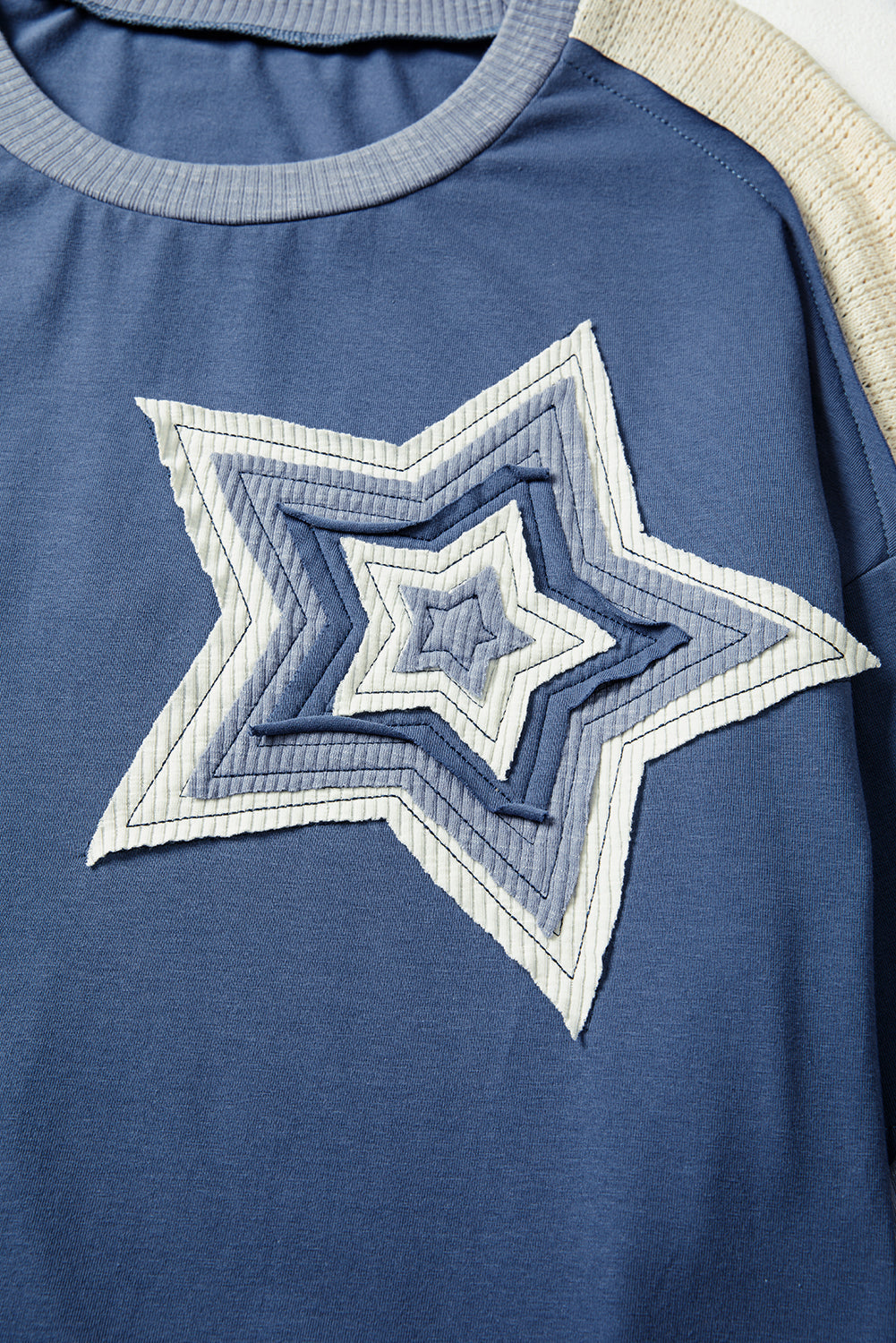 Natalie Knitted Star Patchwork Oversize Top - Threaded Pear
