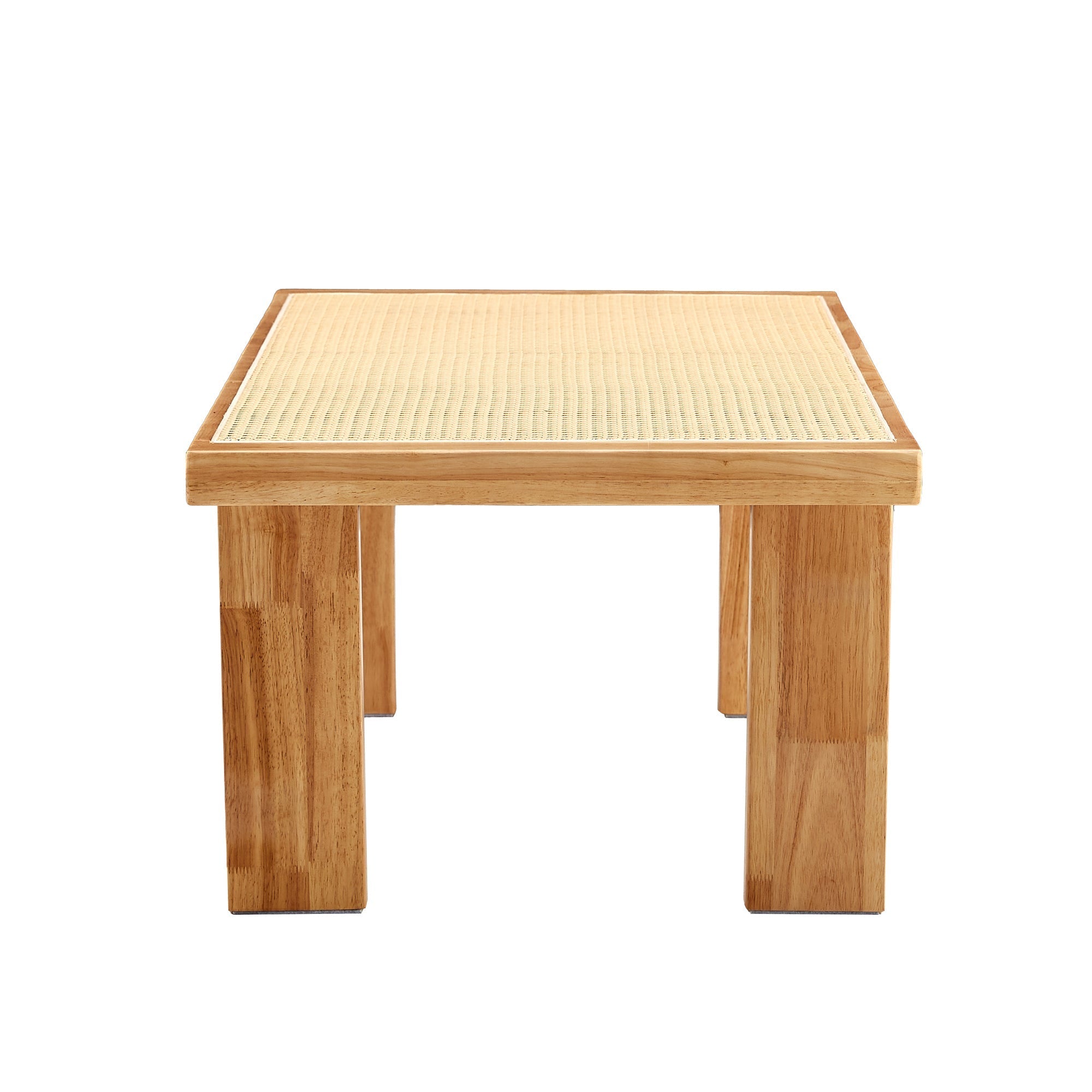 Modern Minimalist Rectangular Rattan Tabletop Coffee Table
