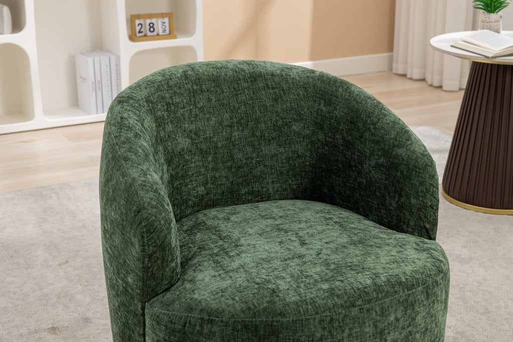 Swivel Accent Armchair  With Black Powder Coating Metal Ring