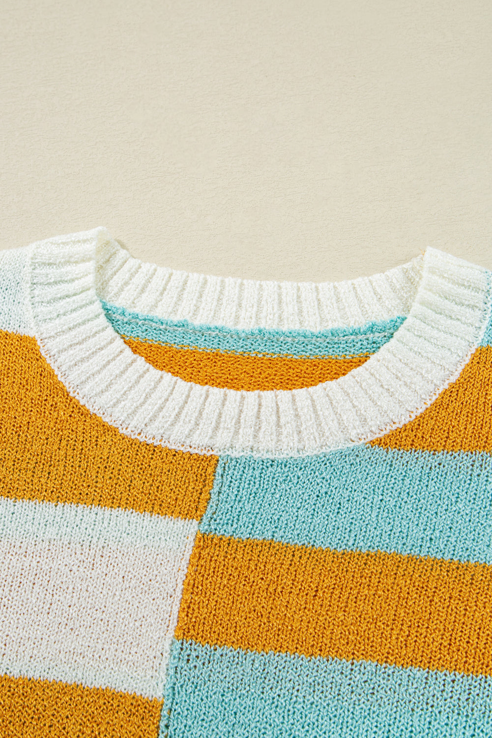 Abigail Block Striped Pullover Sweater - Threaded Pear