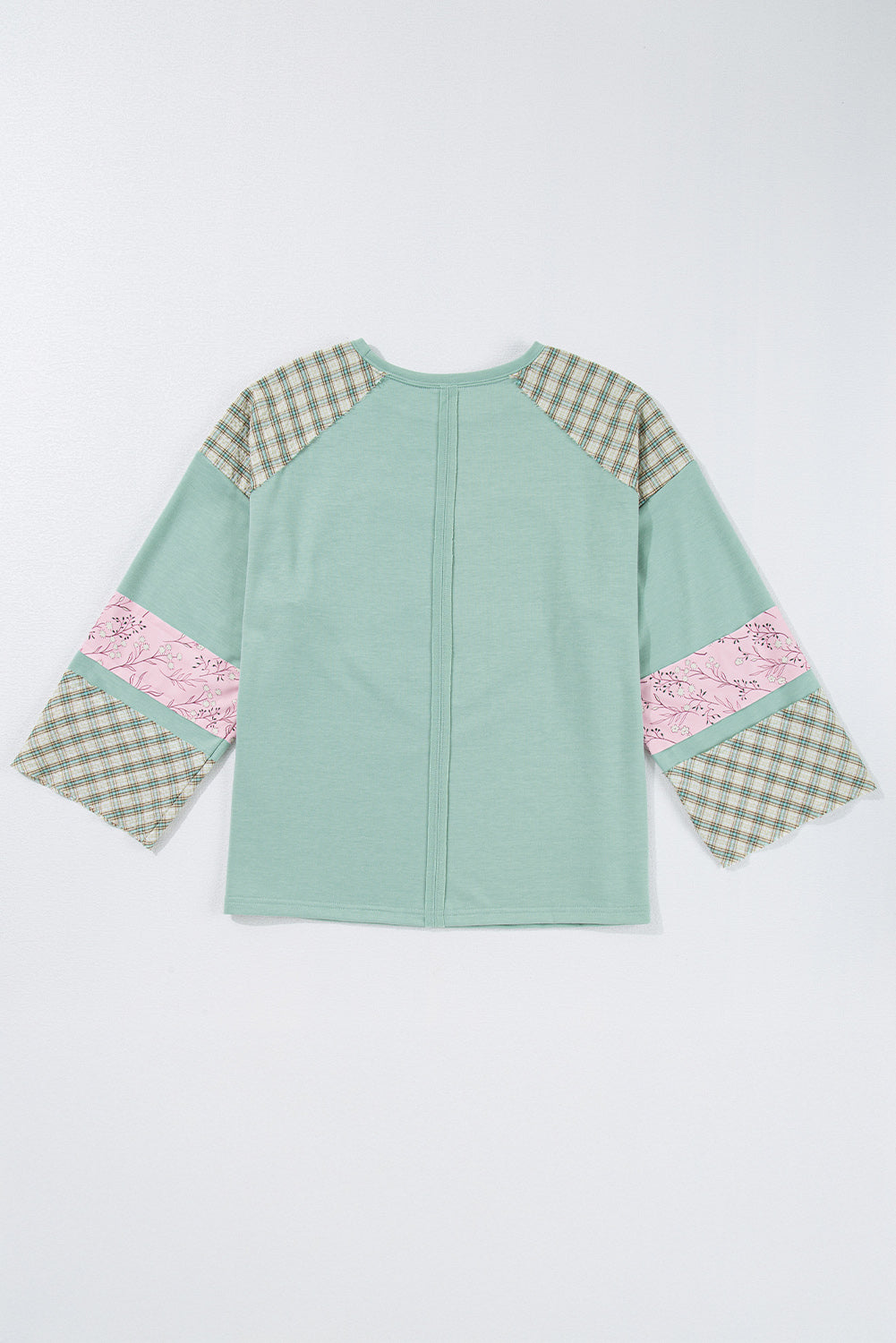 Emilia Plaid Floral Peace Heart Long Sleeve Top - Threaded Pear