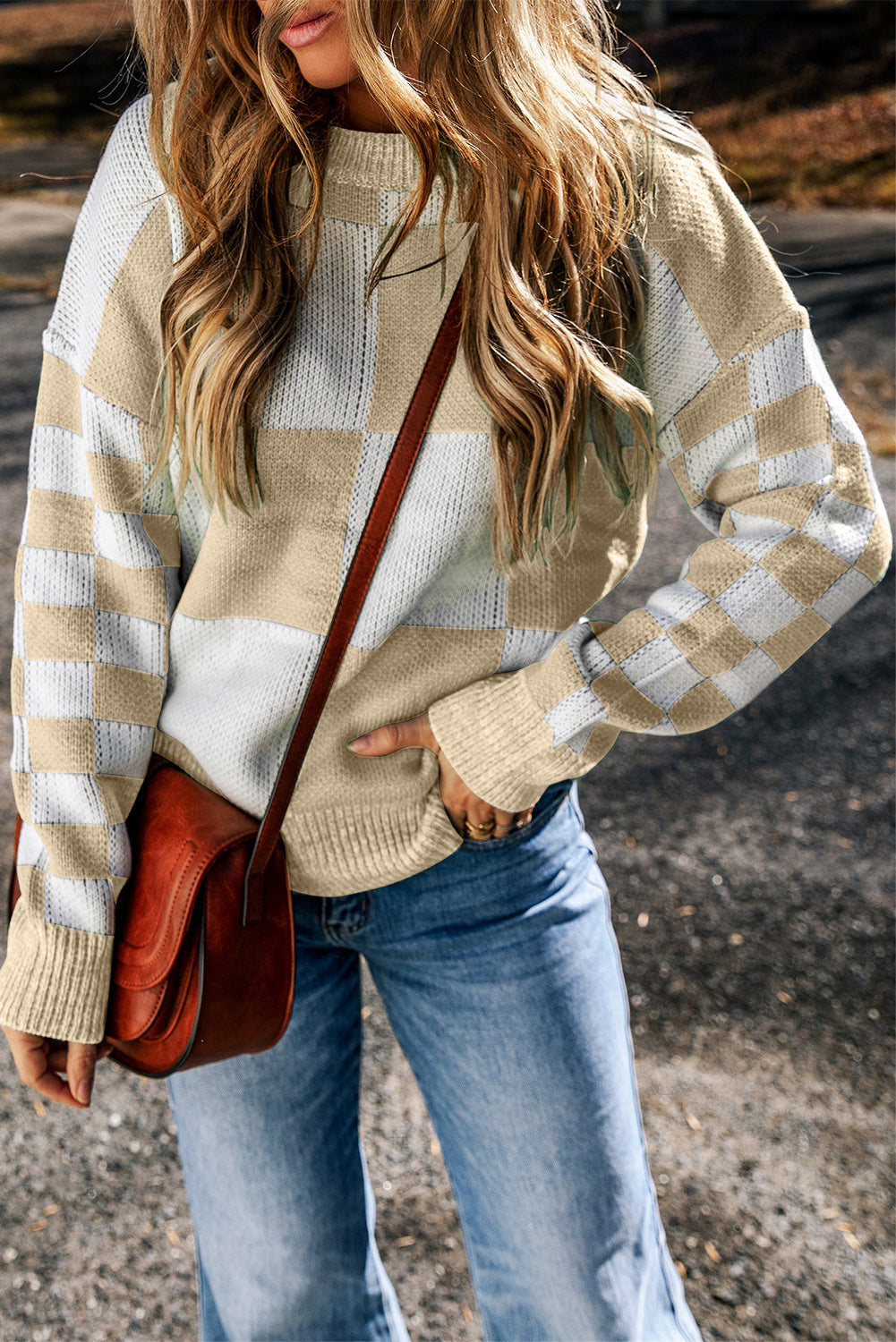 Abigail Print Drop Shoulder Sweater by Threaded Pear