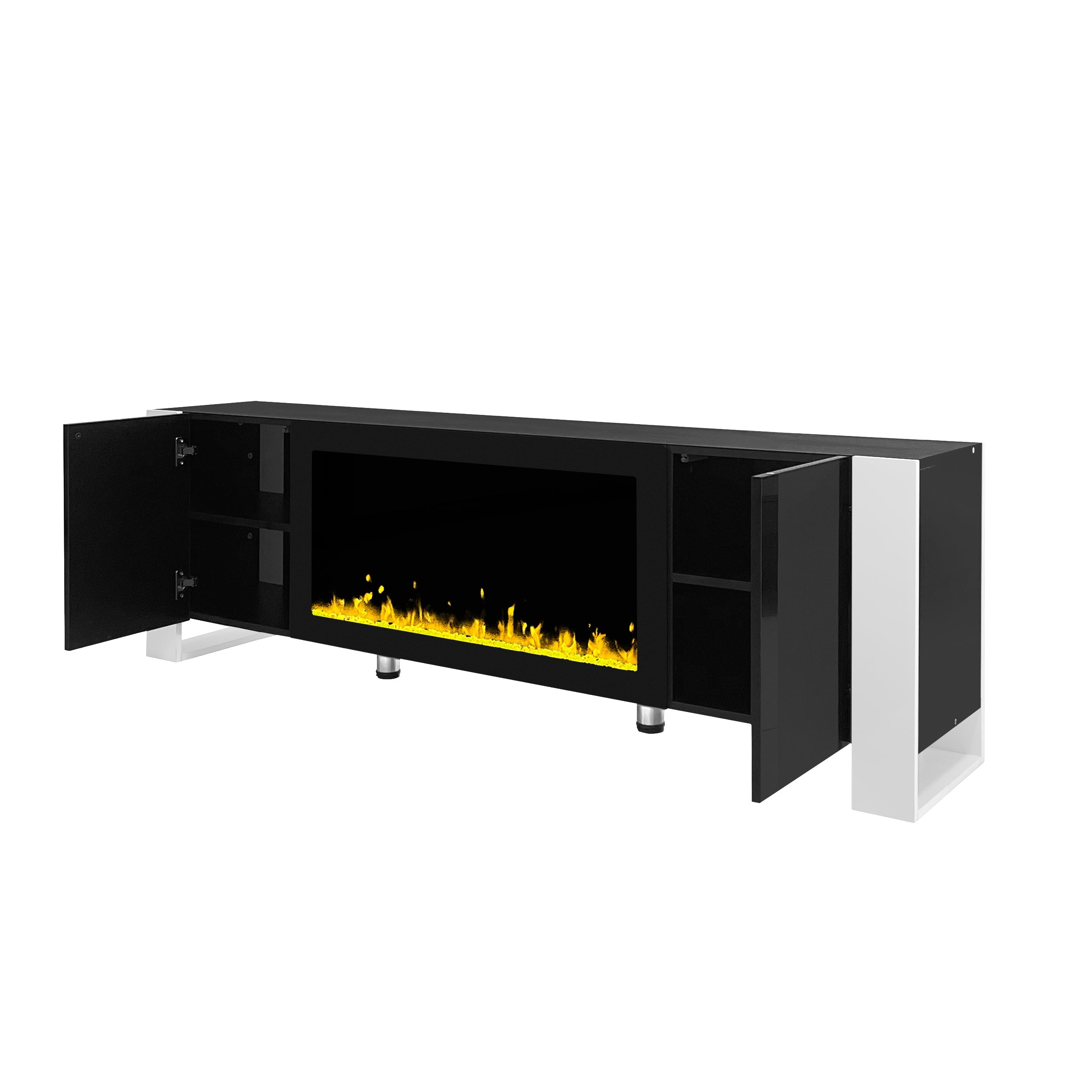 Modern TV Stand With 34.2' Non-Heating Electric Fireplace