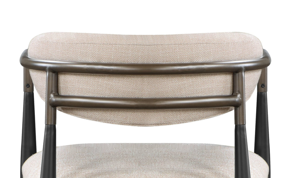 Set of 2 Beige and Black Armchair With Open Back