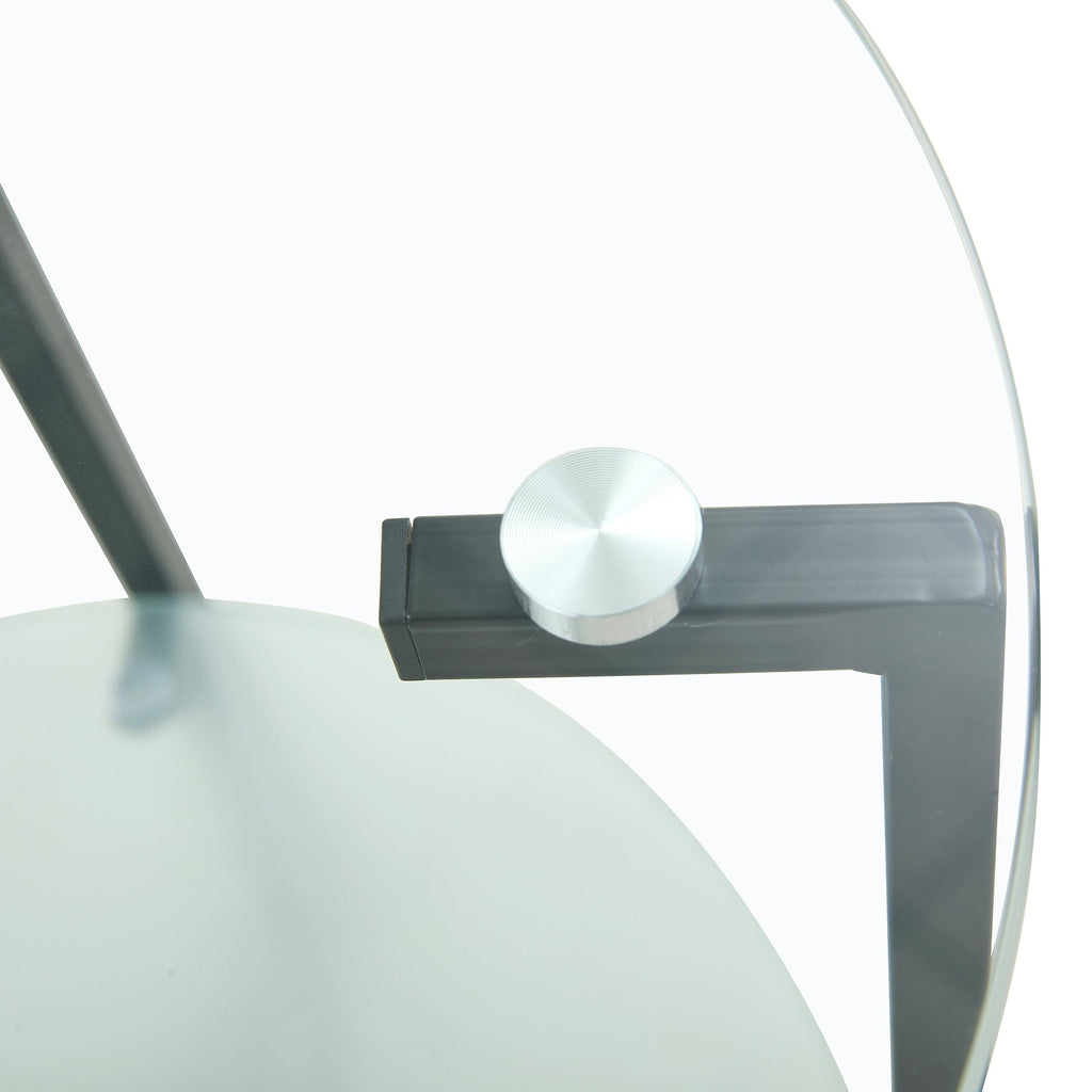 2-Piece Set Clear Tempered Glass Side Table.