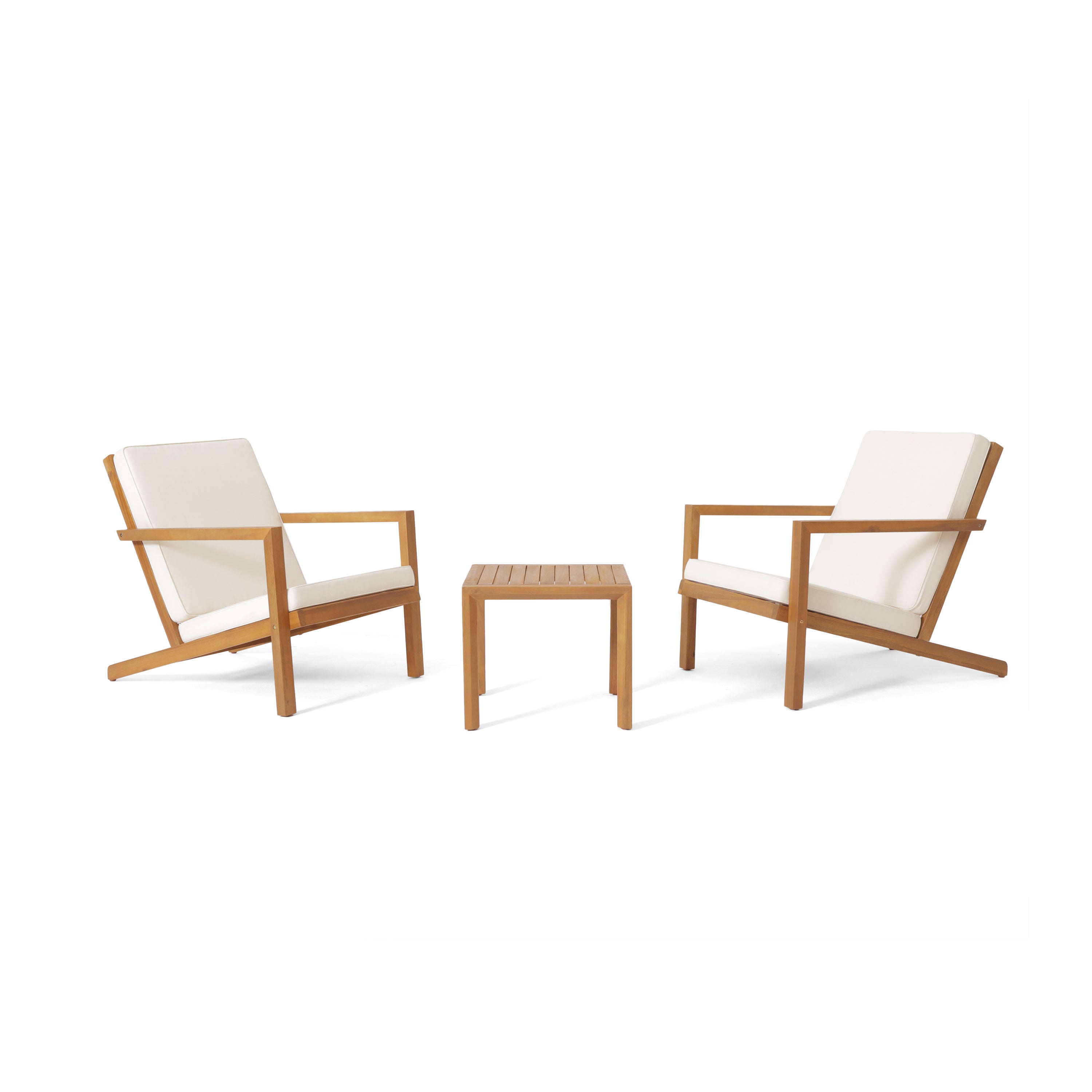 3 Pieces Acacia Wood Outdoor Minimalist Set