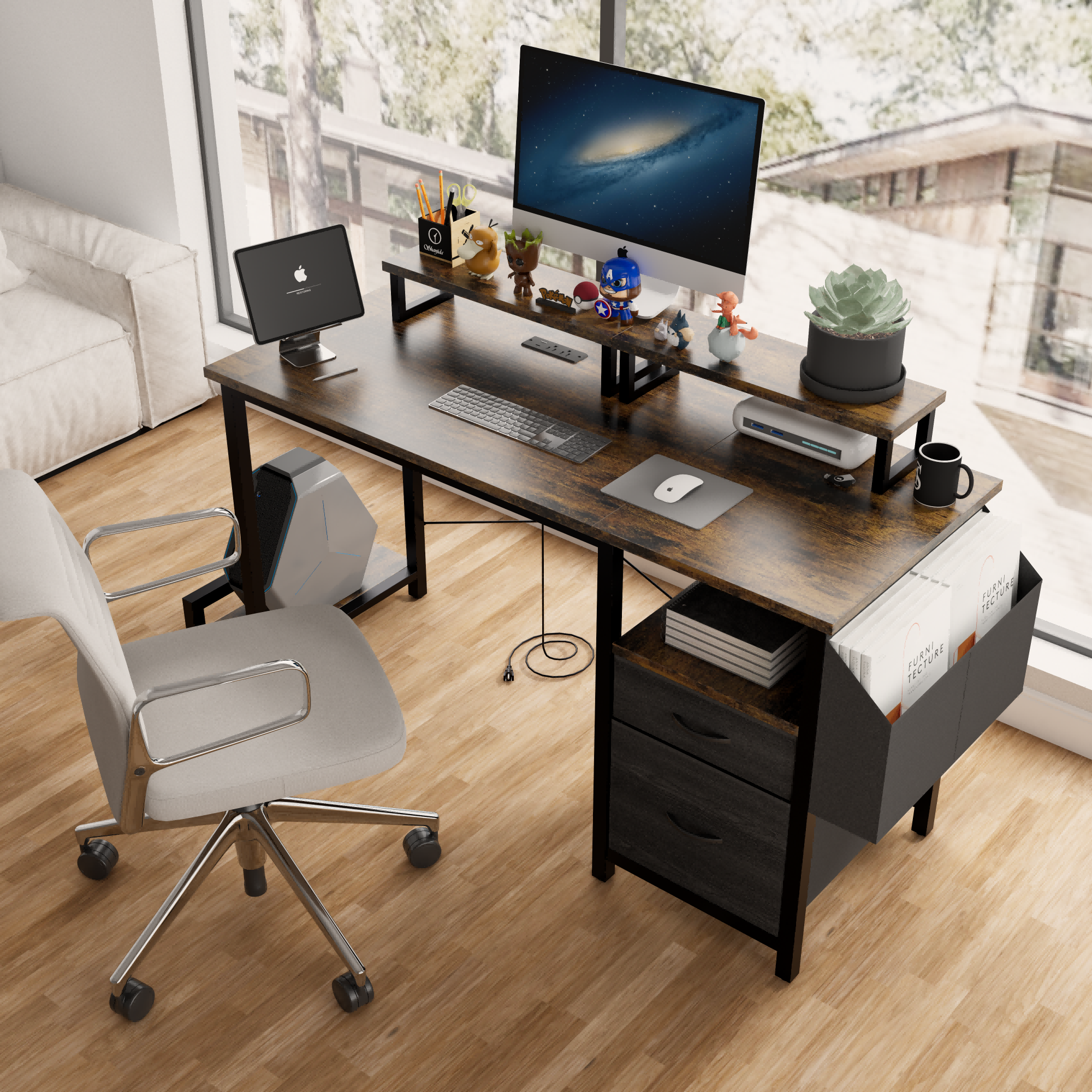47.27'Office Desk With Power Outlet