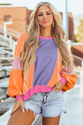 Aleia Exposed Stitching Oversize Top by Threaded Pear