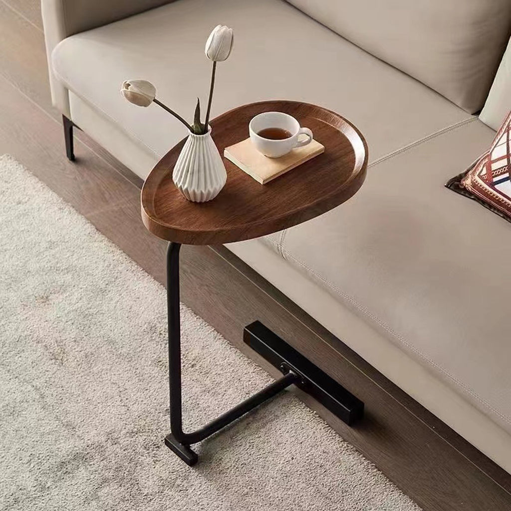 C-Shaped Brown Side Table
