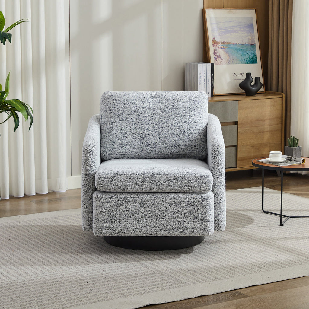 31.5"W  Comfy Round Swivel Accent Chair