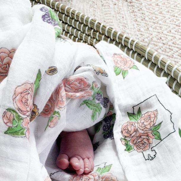 Alabama Baby Muslin Swaddle Blanket (Floral)