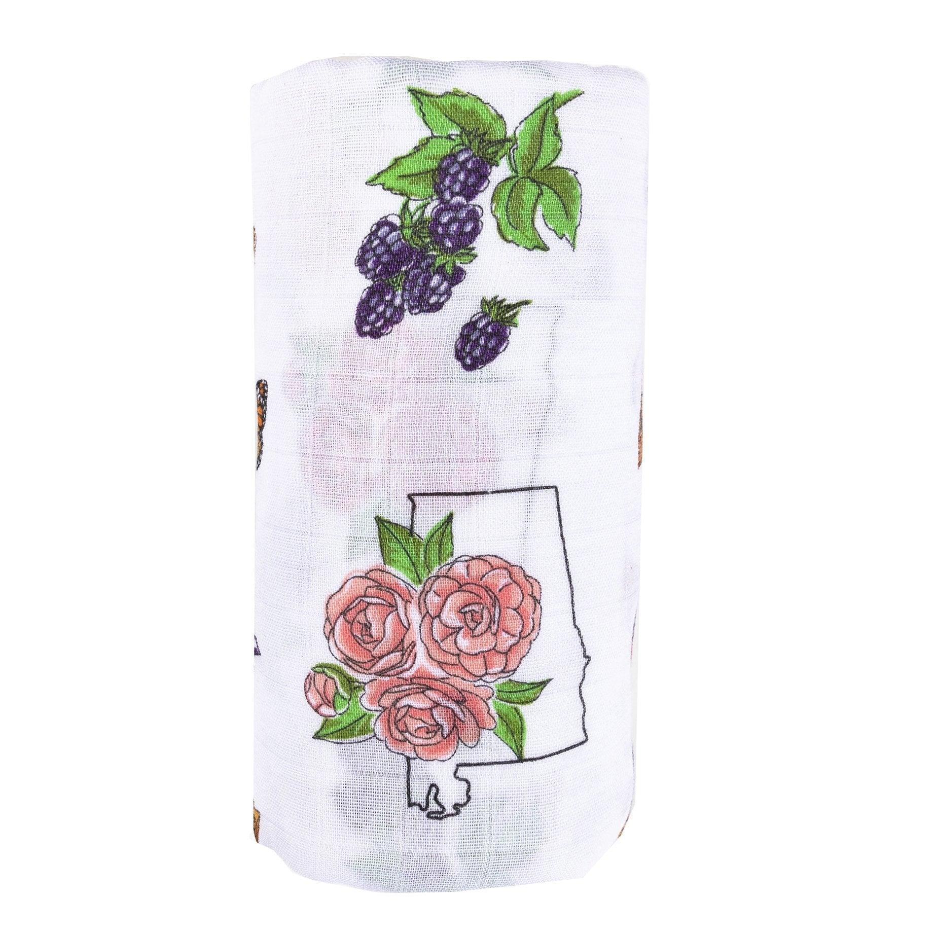 Alabama Baby Muslin Swaddle Blanket (Floral)