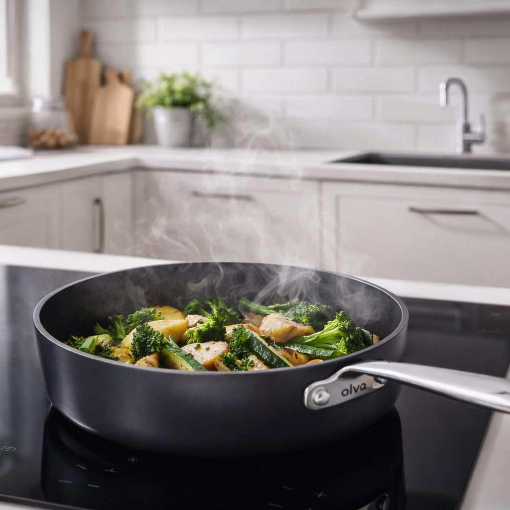 Maestro Sauté Pan with Lid — 4-QT. by Alva Cookware