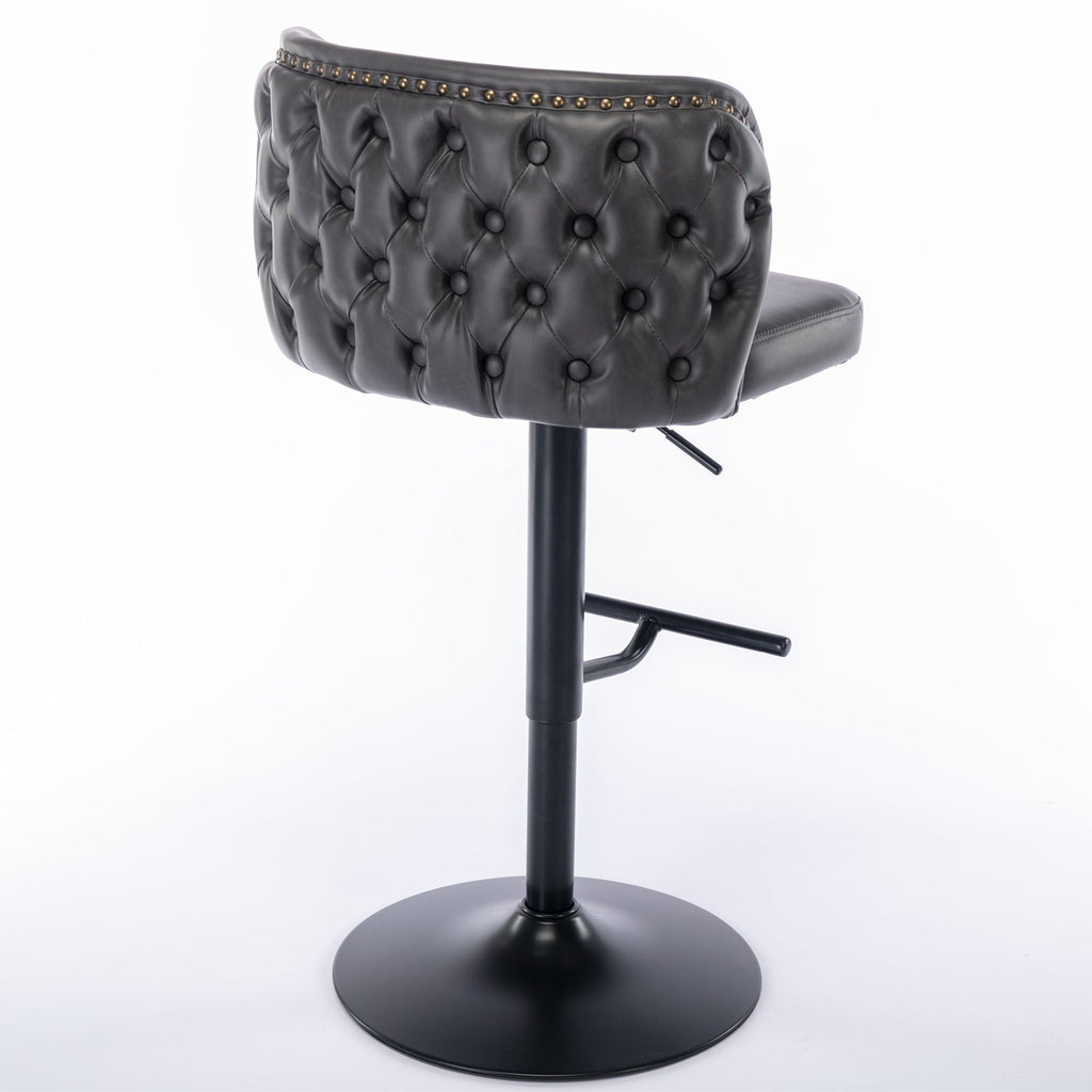 Set of 2 Modern PU Upholstered Swivel Barstools