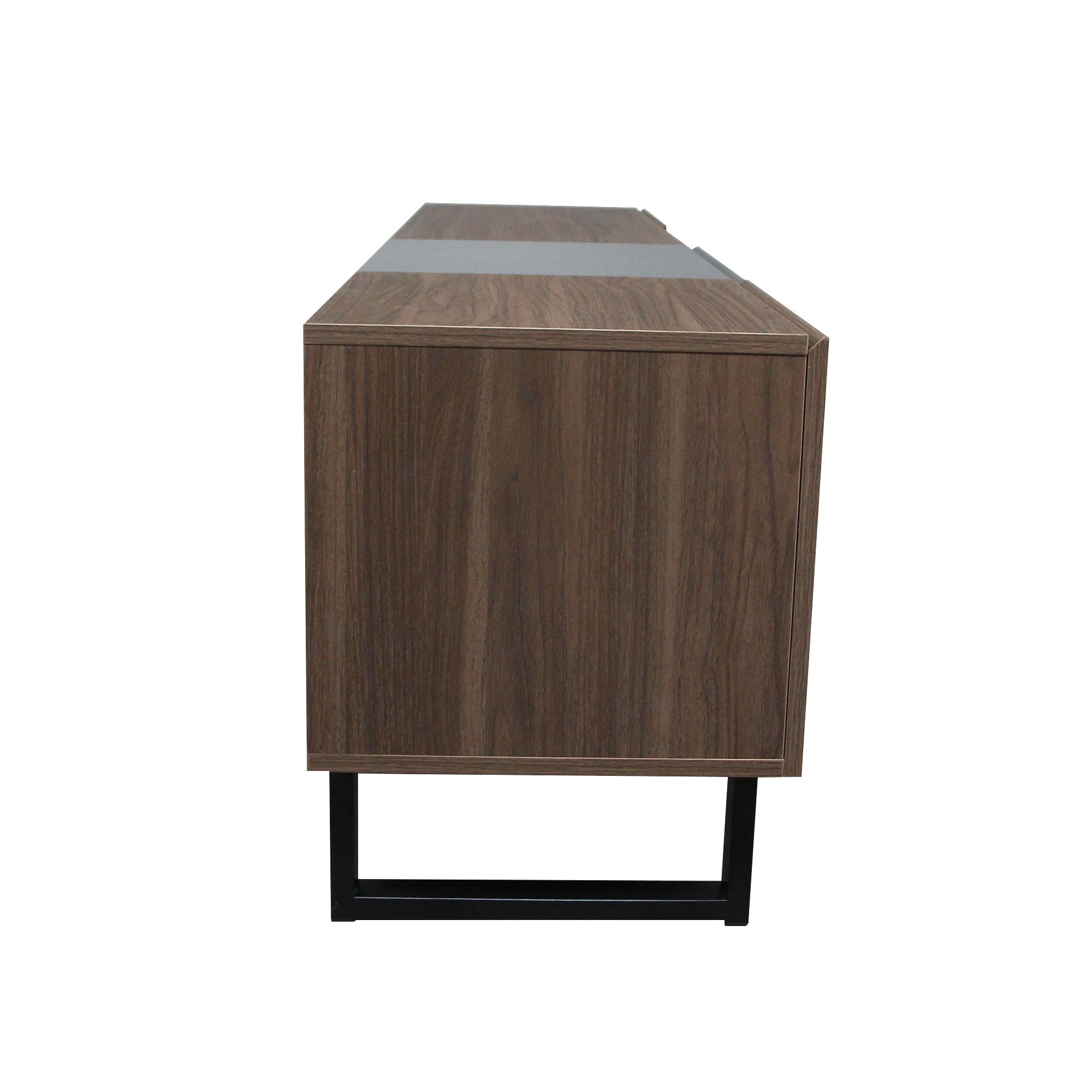 Modern TV Stand With 3 Cabinets & Open Shelves