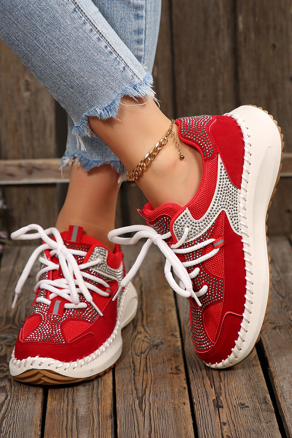 Abigail Lace Up Breathable Sneakers by Threaded Pear