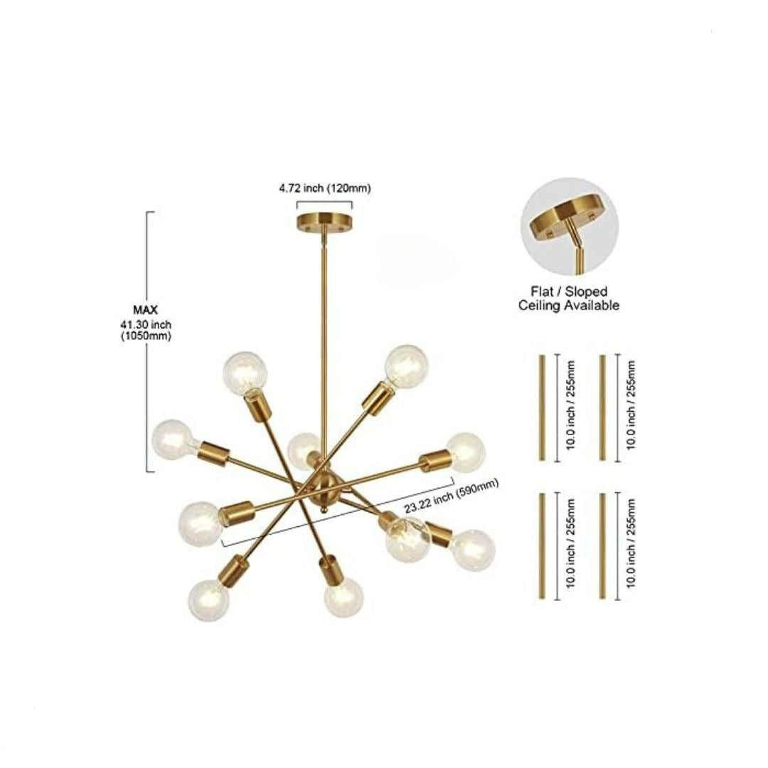 Modern Sputnik Chandelier Lighting With Adjustable Arms