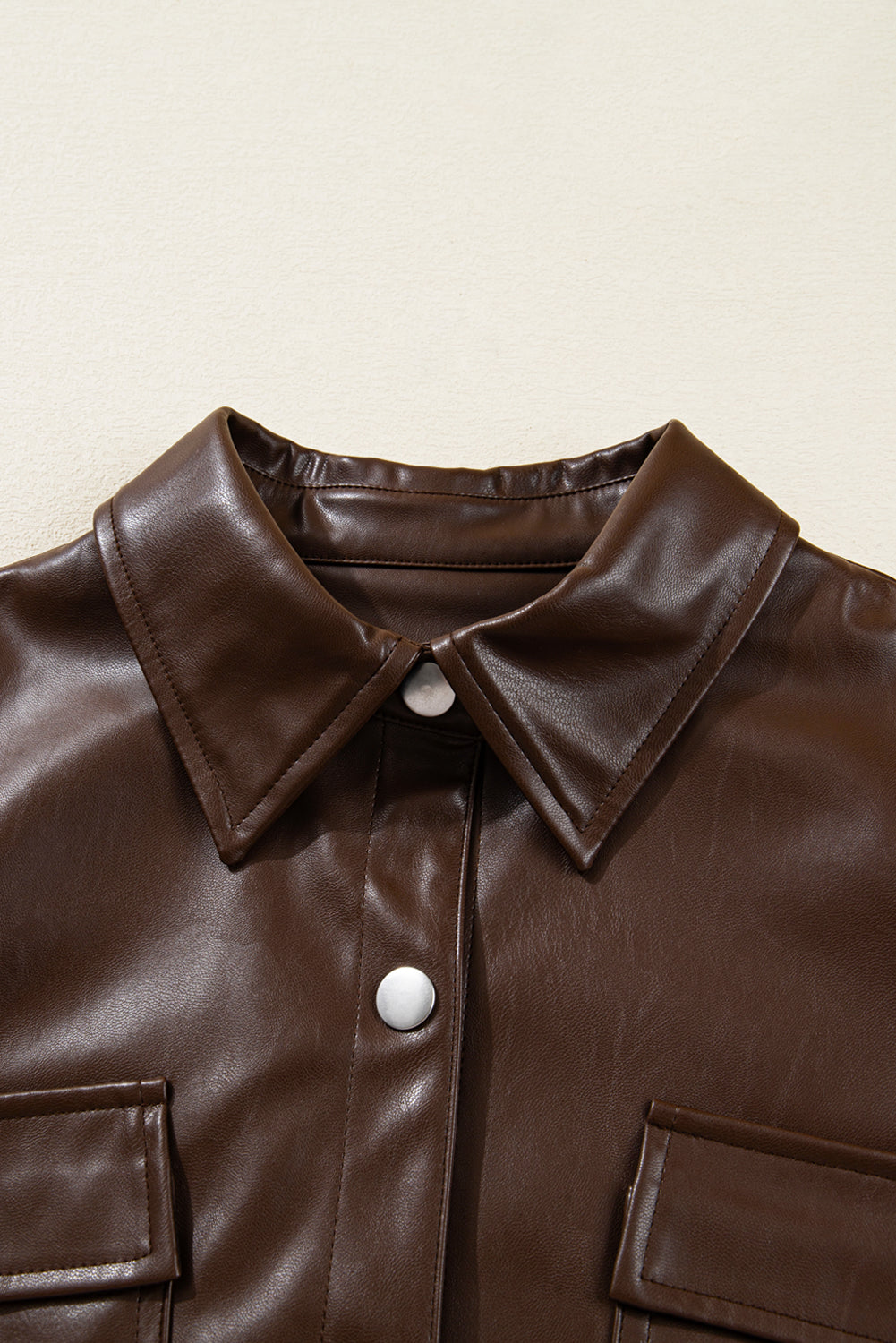 Mila Drawstring Hem Leather Jacket - Threaded Pear