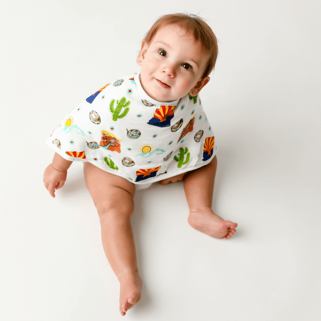 Baby Burp Cloth & Bib Combo:  Arizona