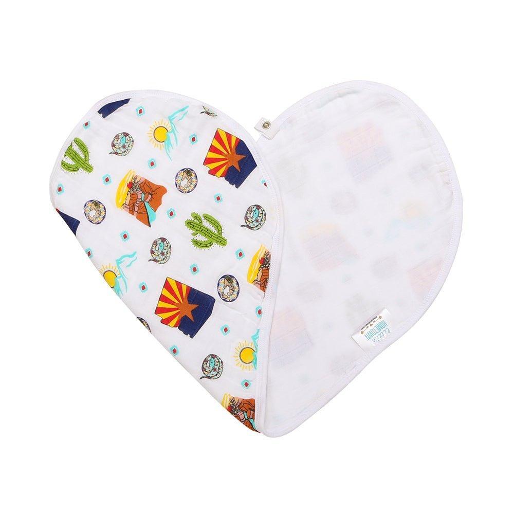 Baby Burp Cloth & Bib Combo:  Arizona