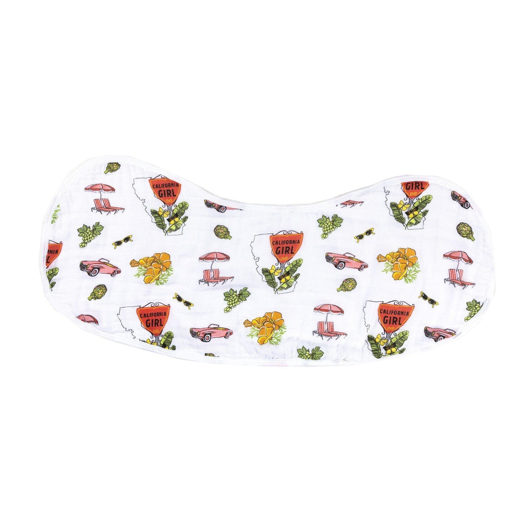 Baby Burp Cloth & Bib Combo: California Girl