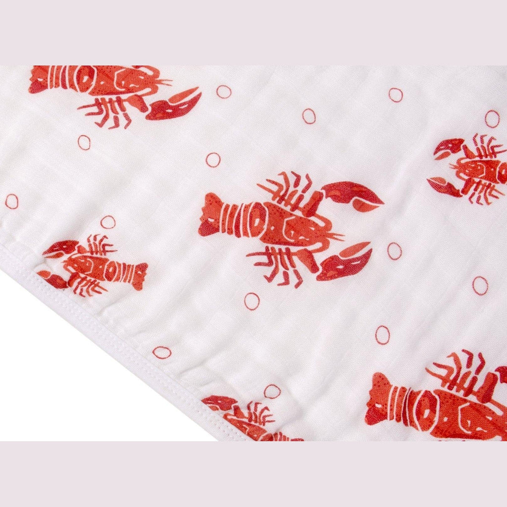Baby Burp Cloth & Bib Combo Heads Tails Crawfish Lobster