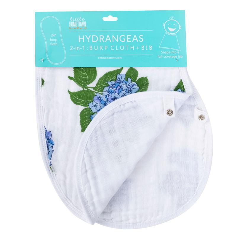 Baby Burp Cloth & Bib Combo: Hydrangeas