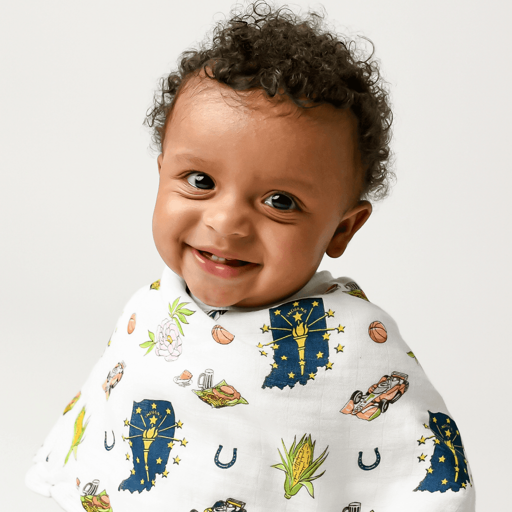 Baby Burp Cloth & Bib Combo: Indiana