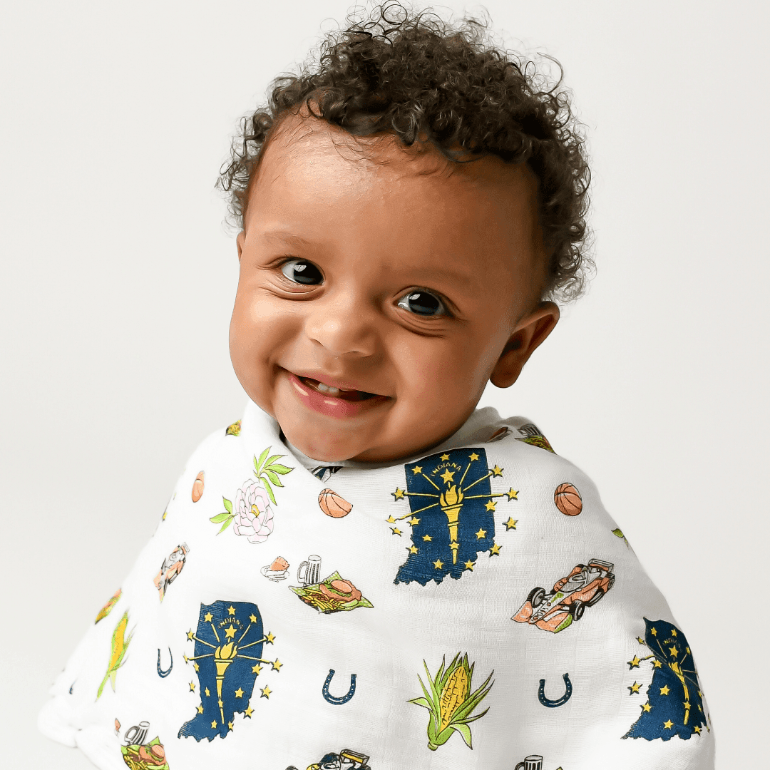 Baby Burp Cloth & Bib Combo: Indiana