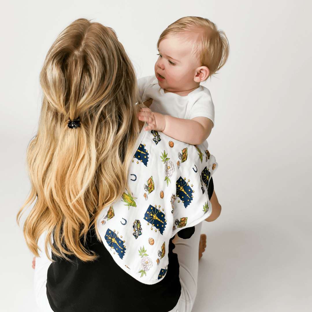 Baby Burp Cloth & Bib Combo: Indiana