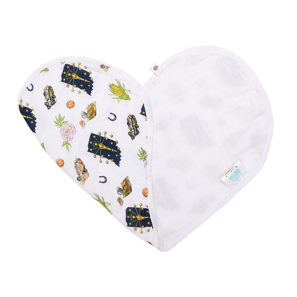 Baby Burp Cloth & Bib Combo: Indiana