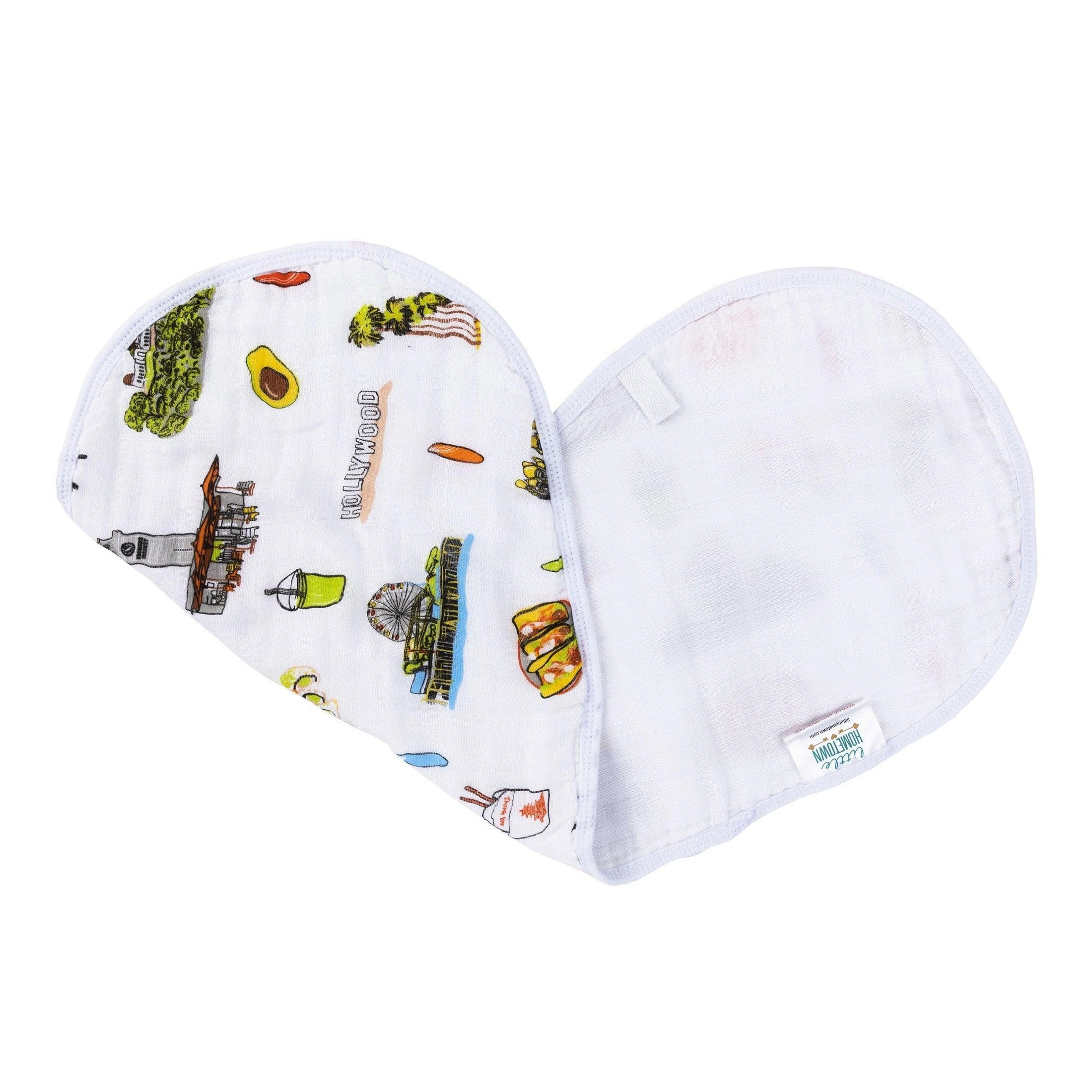 Baby Burp Cloth & Bib Combo: Los Angeles Baby