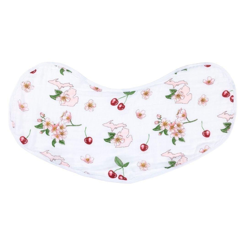 Baby Burp Cloth & Bib Combo: Michigan Baby (Floral)