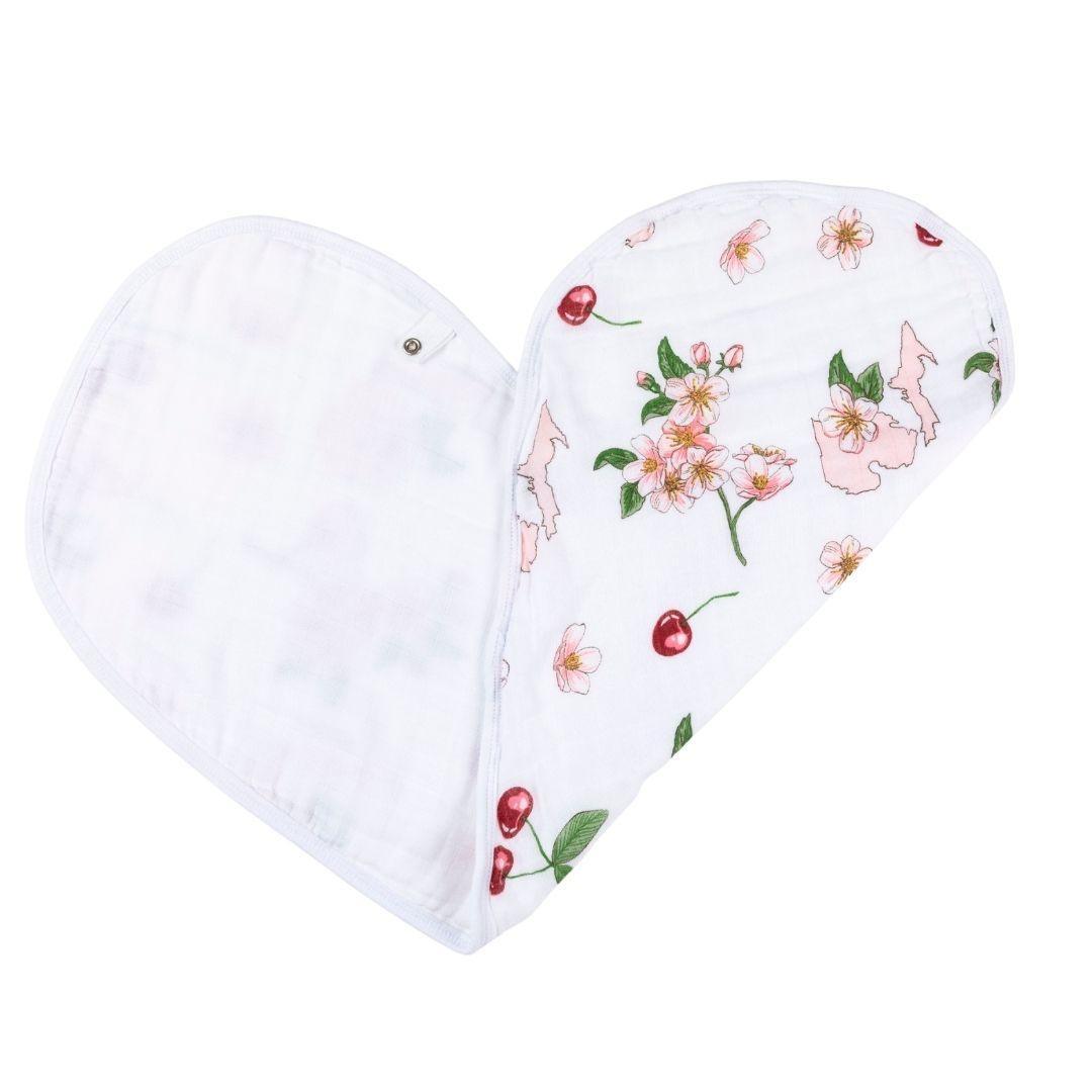 Baby Burp Cloth & Bib Combo: Michigan Baby (Floral)